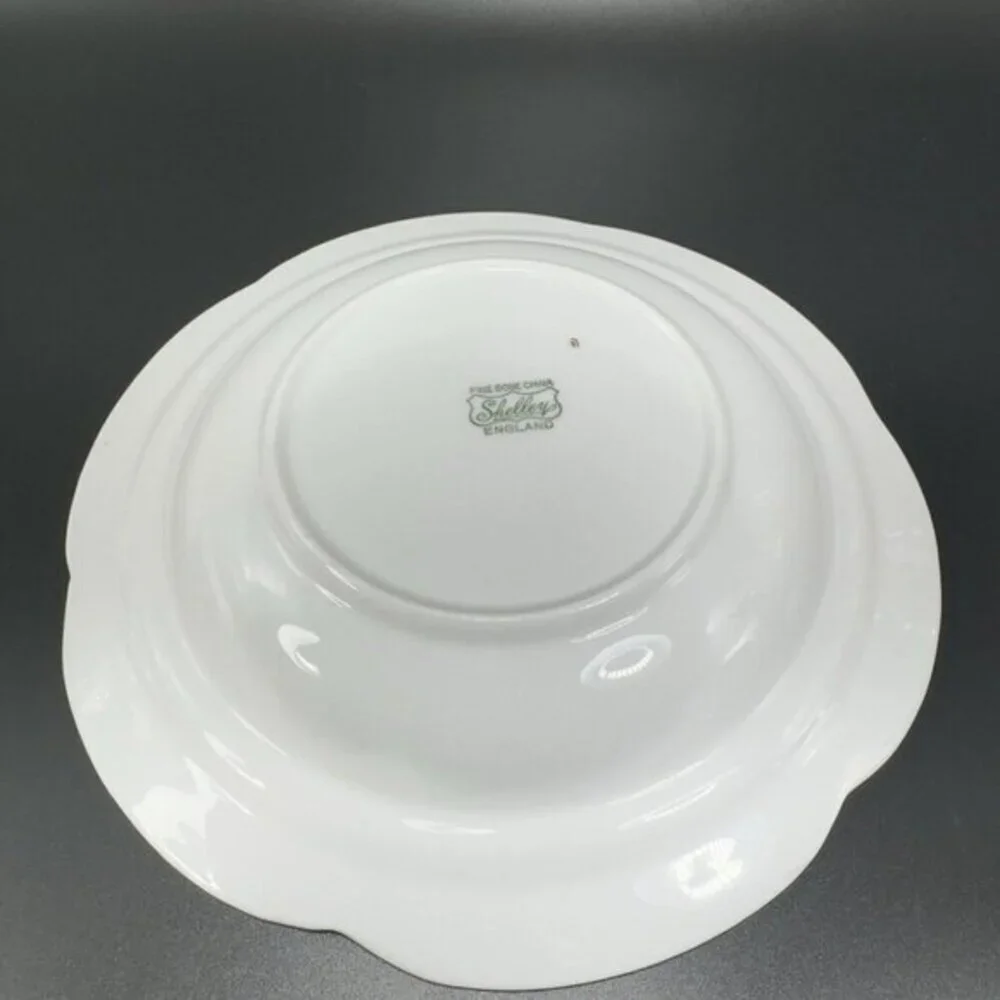 Shelley Bone China Covered Butter Dish England White With Gold Accents‎ Vintage